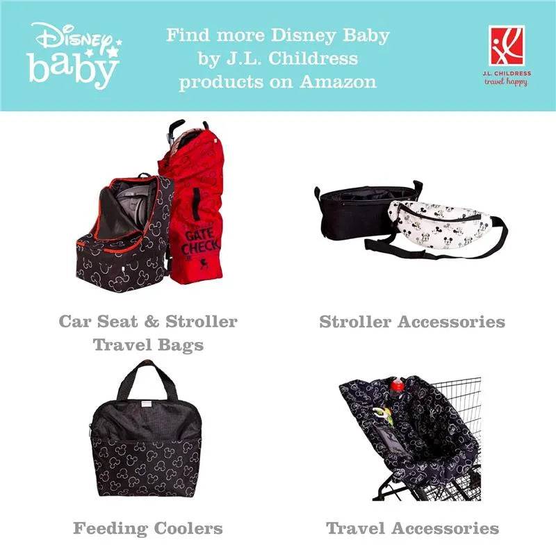 J.L Childress - Disney Full Body Portable Changing Pad, Mickey Mouse Black Image 4