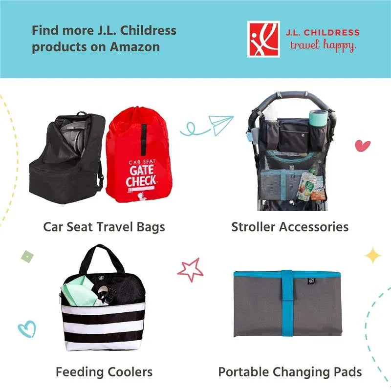 J.L. Childress - Single & Double Stroller Travel Bag - Black Image 6