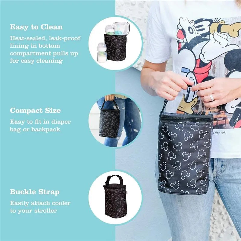 J.L. Childress - Disney Twocool Double Bottle Cooler with ice pack, Mickey Black Image 2