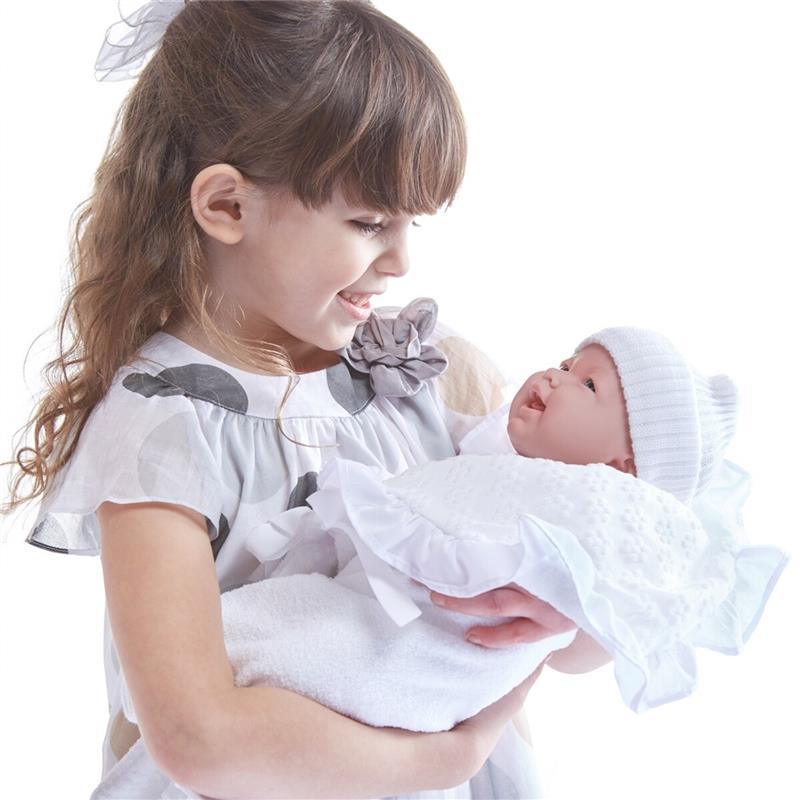 Jc Toys 15.5 Soft Body La Newborn In White Bunting And Accessories Image 2