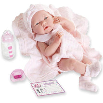 JC Toys - Real Girl Baby Doll La Newborn Pink Knit Outfit & Accessories, Ages 2+  Image 1