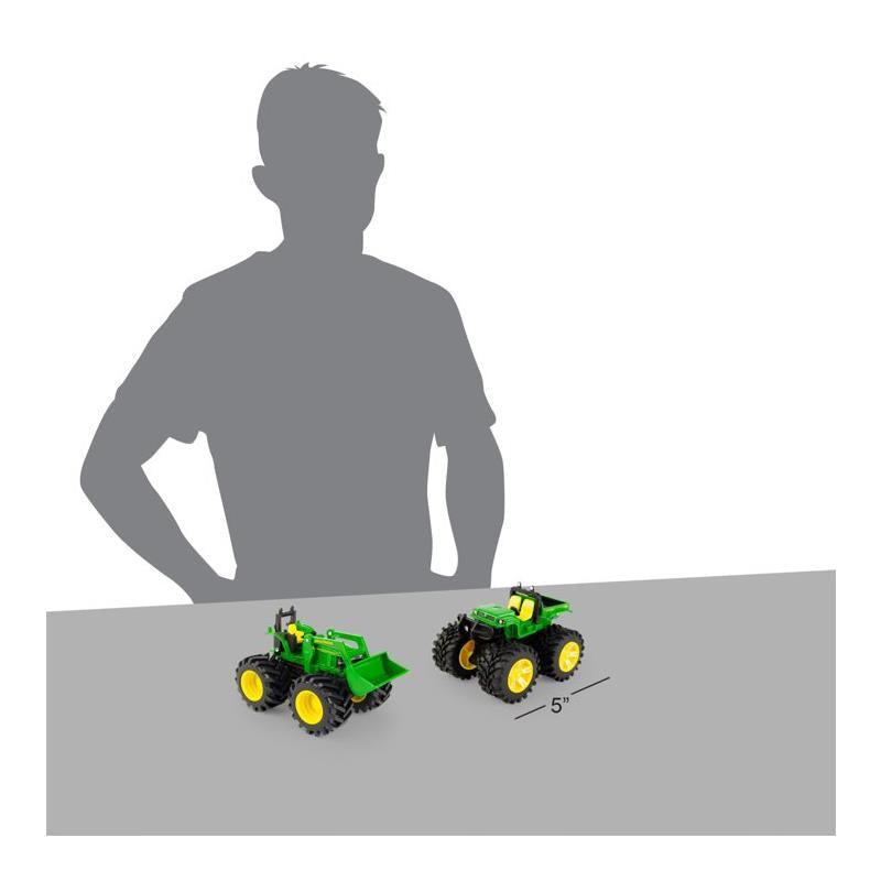 John Deere - Monster Treads Vehicle 2 Toy Pack - Tractor With Loader And Gator Image 4