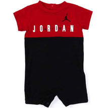 Jordan - Baby Boy Air Colorblock Romper, Black/Red Image 1
