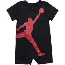 Jordan Baby Boy Jumpmen Romper, Black And Red Image 1