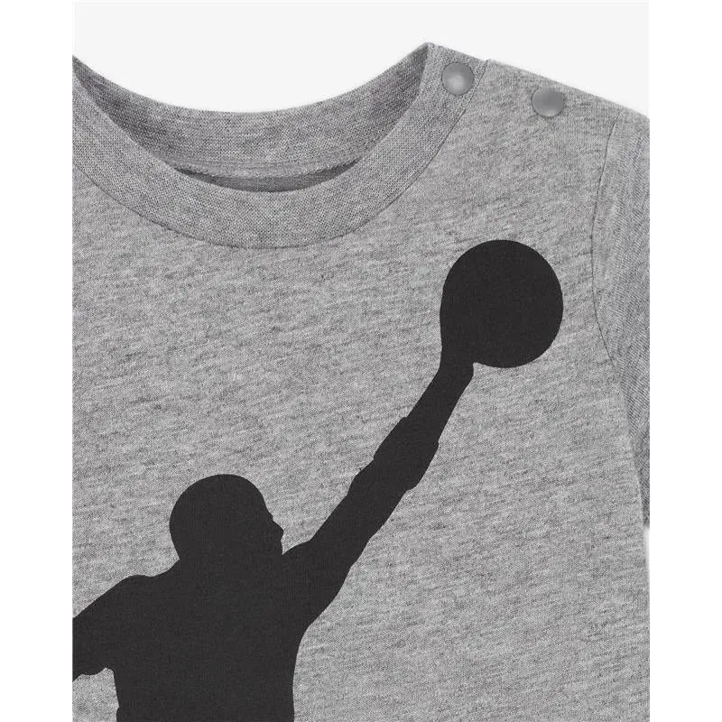 Jordan Baby Boy Jumpmen Romper, Carbon Heather Grey Image 3