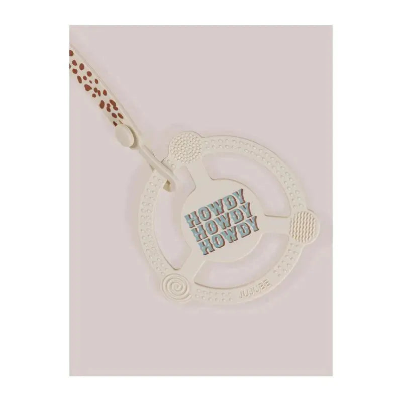 Jujube - Silicone Teether Ring With Detachable Clip, Howdy Partner Blue Image 4