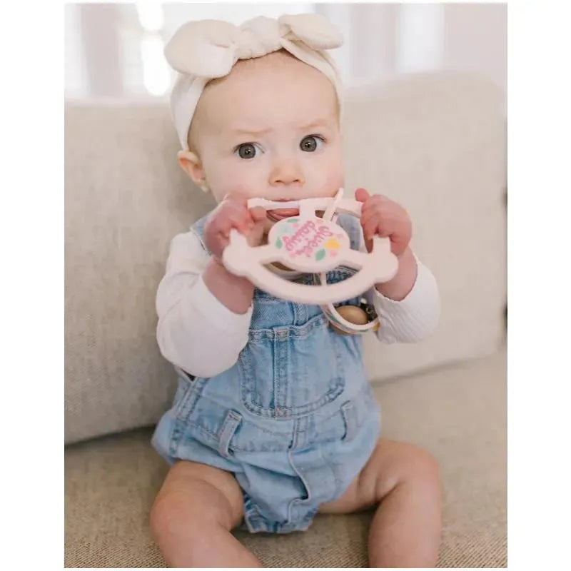 Jujube - Silicone Teether Ring With Detachable Clip, Sweet Daisy Image 5