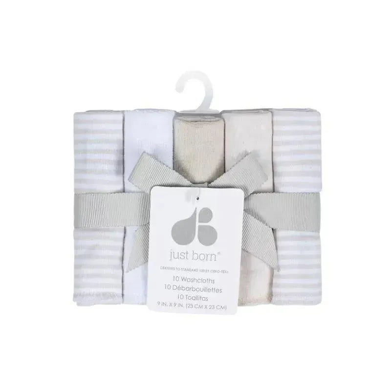 Just Born - 10 Pk Washcloth, Natural Foliage Image 1