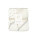 Just Born 2 Piece Grey Hooded Baby Towels Image 1