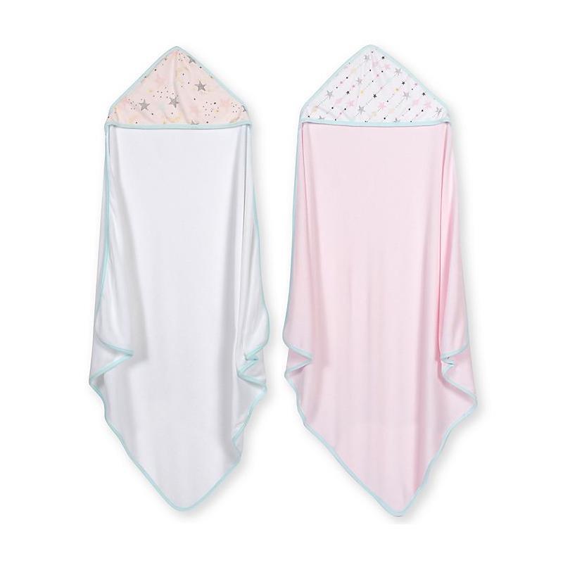 Just Born - 2Pk Love and Sugar Hooded Towels, Pink Image 1