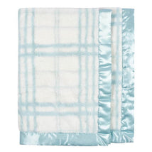 Just Born - Blue Plush Plaid Baby Blanket Image 1