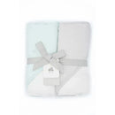 Just Born Triboro 2pc Sparkle Mint/Grey Baby Hooded Bath Towels For Boys Image 1