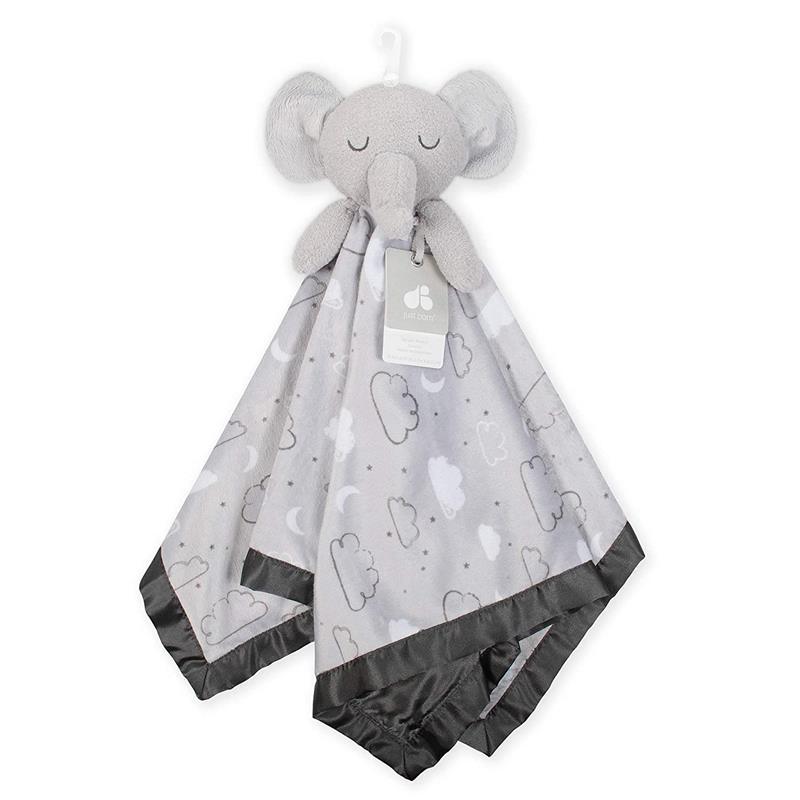 Just Born - XL Plush Elephant Security Blanket, Grey Image 1