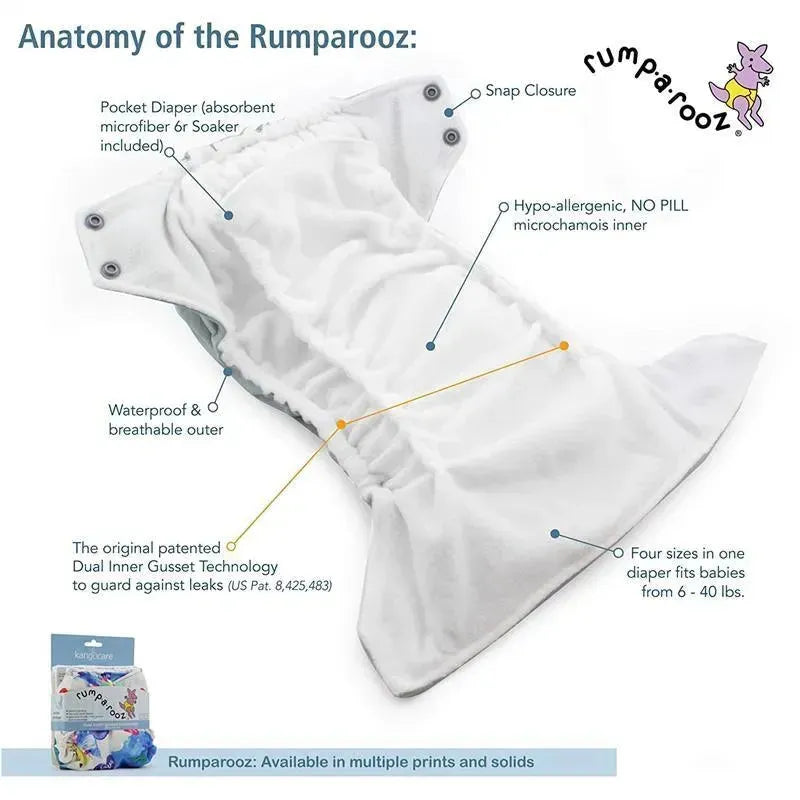 Kanga Care - Sherbert Rumparooz Cloth Diaper Reusable One Size Image 2