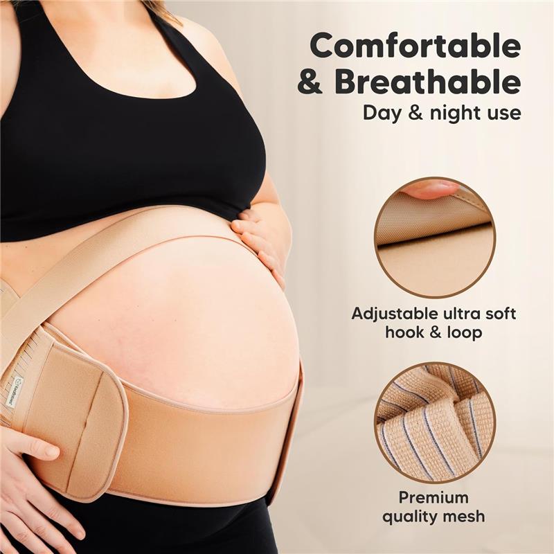 Keababies - 2-in-1 Pregnancy Belly Support Band, Classic Ivory Image 7