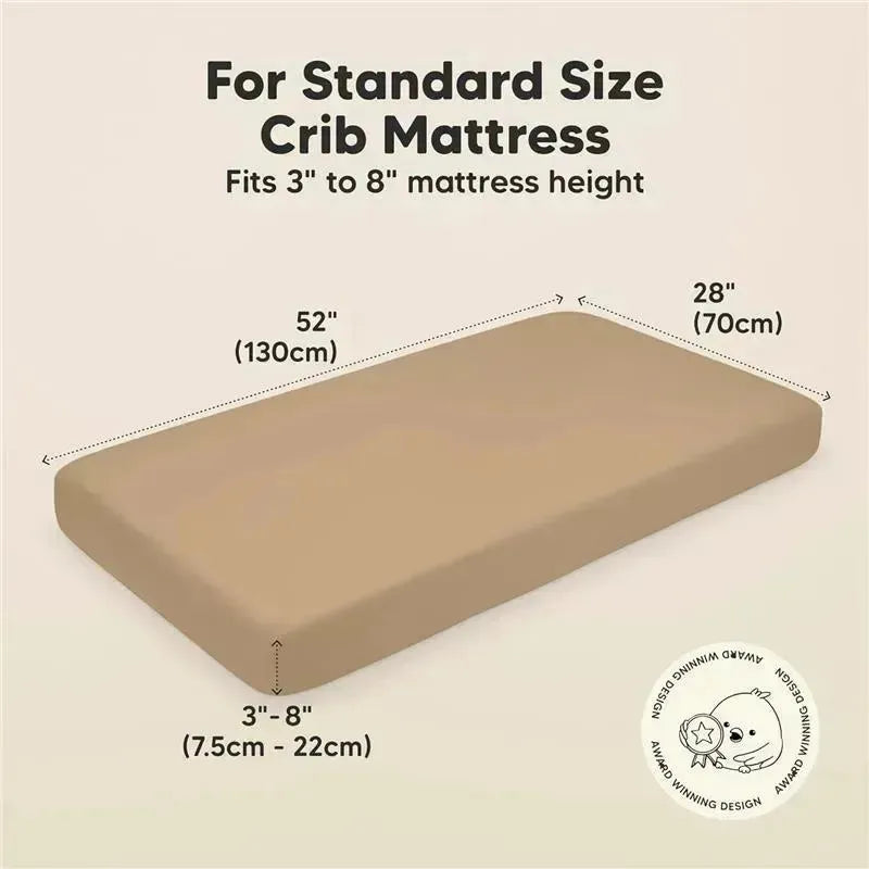 Keababies - 2-Pack Organic Cotton Fitted Crib Sheet, Pecan Image 2