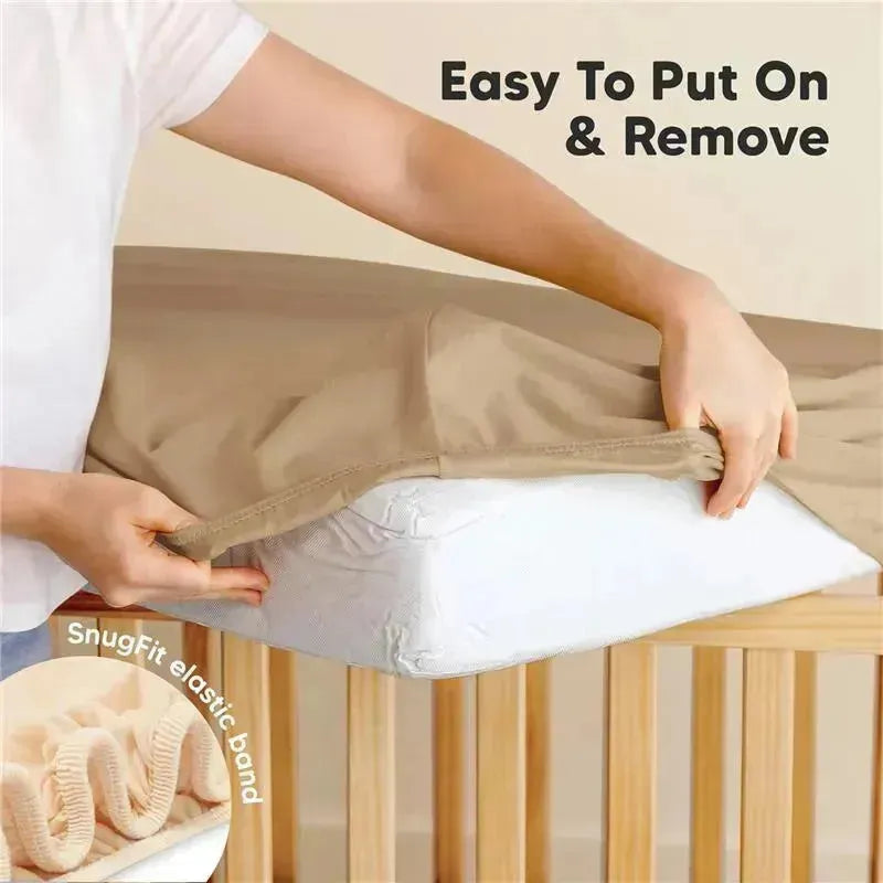 Keababies - 2-Pack Organic Cotton Fitted Crib Sheet, Pecan Image 3