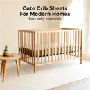Keababies - 2-Pack Organic Cotton Fitted Crib Sheet, Pecan Image 6