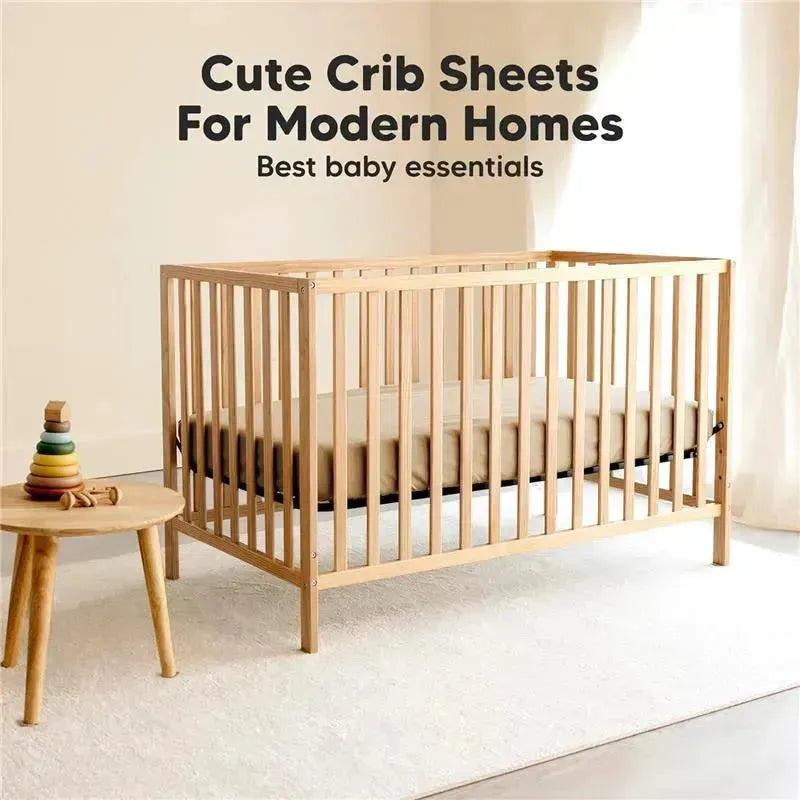 Keababies - 2-Pack Organic Cotton Fitted Crib Sheet, Pecan Image 6