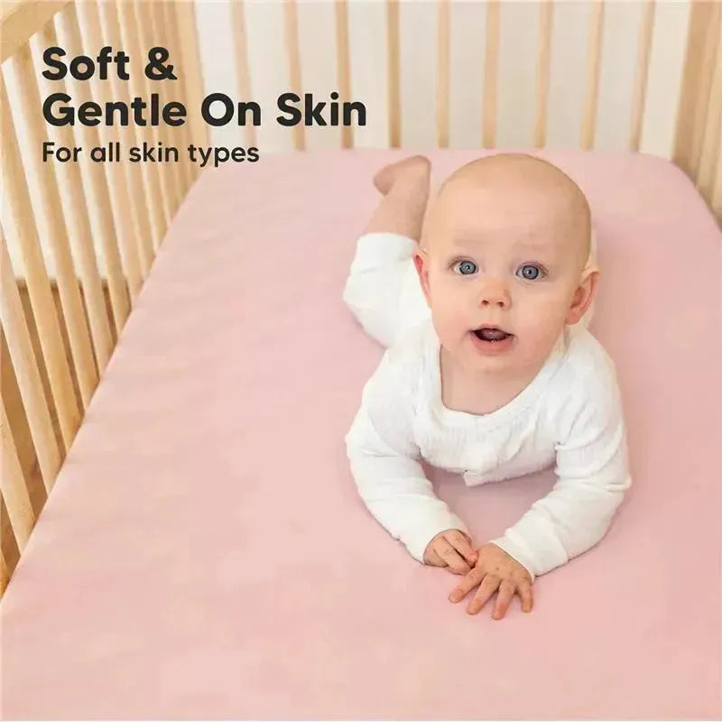 Keababies - 2-Pack Organic Cotton Fitted Crib Sheet, Rose Image 5