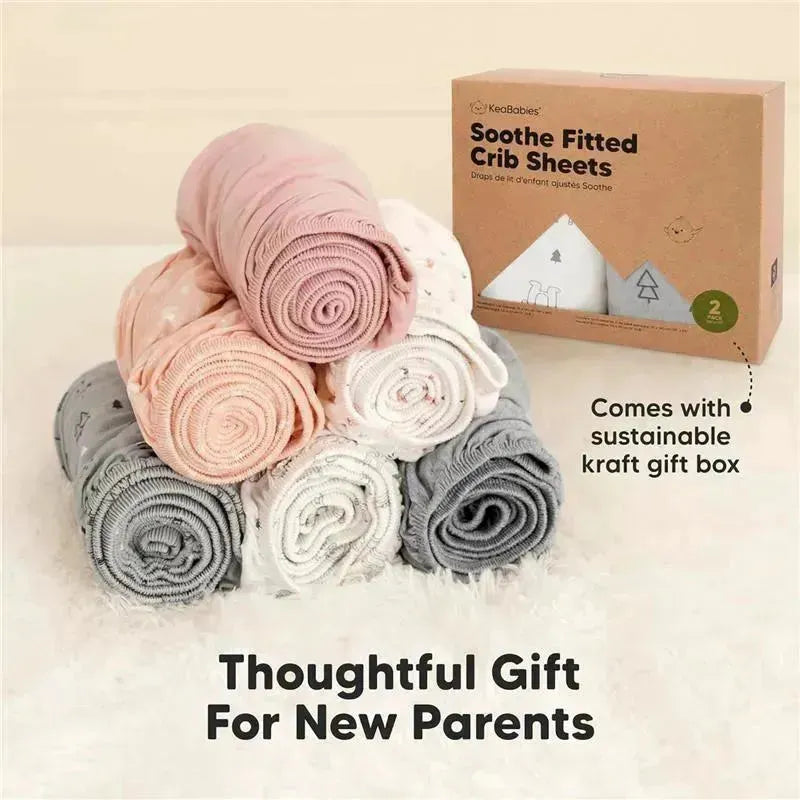Keababies - 2-Pack Organic Cotton Fitted Crib Sheet, Rose Image 6