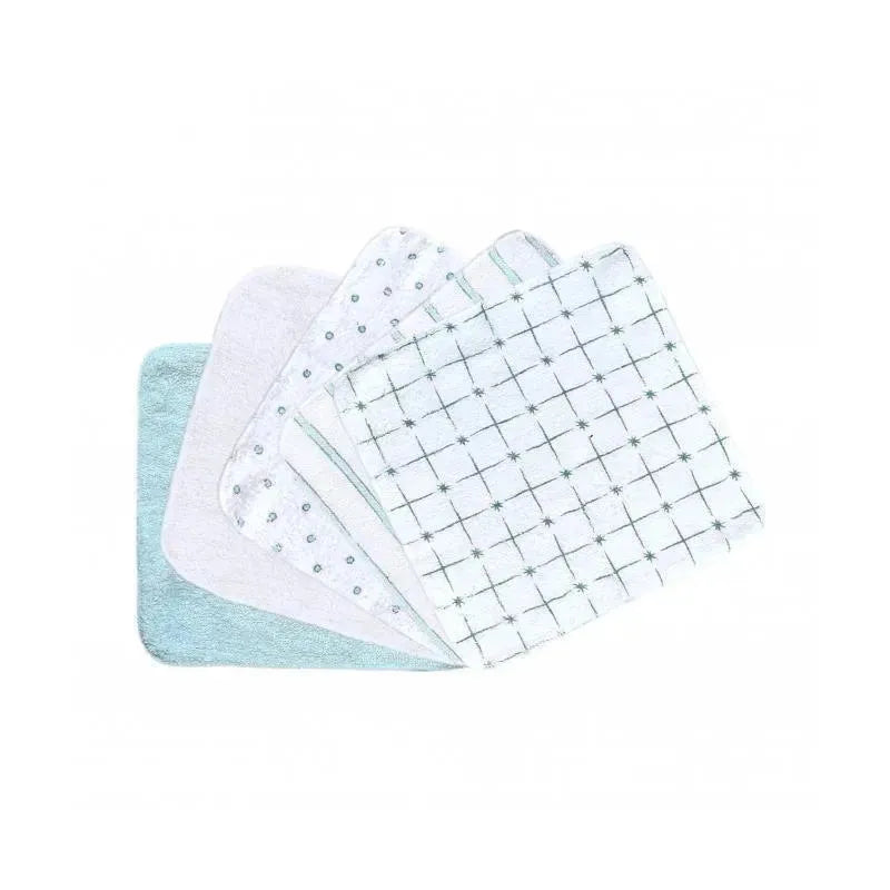 Kidicomfort 12Pck Blue Cotton Baby Washcloths.