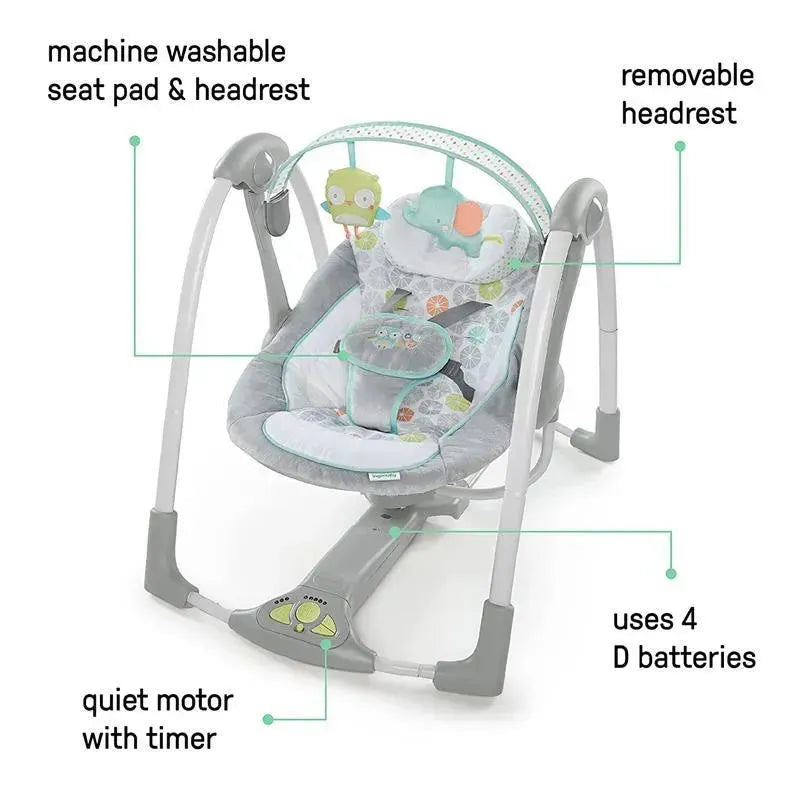 Kids II - Ingenuity 5-Speed Portable Baby Swing with Music Image 2