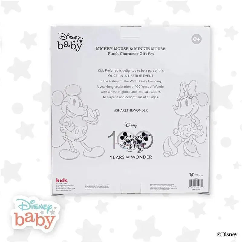 Kids Preferred - Disney 100 Anniversary Baby Mickey Mouse and Minnie Mouse 2 Piece Plush Collector Set Image 2