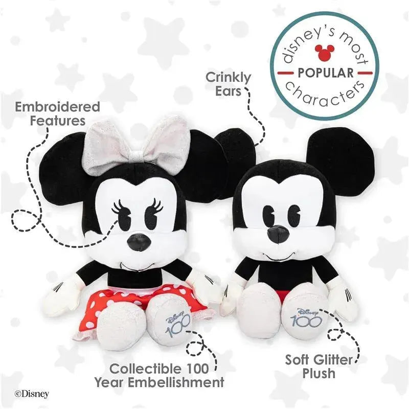 Kids Preferred - Disney 100 Anniversary Baby Mickey Mouse and Minnie Mouse 2 Piece Plush Collector Set Image 3