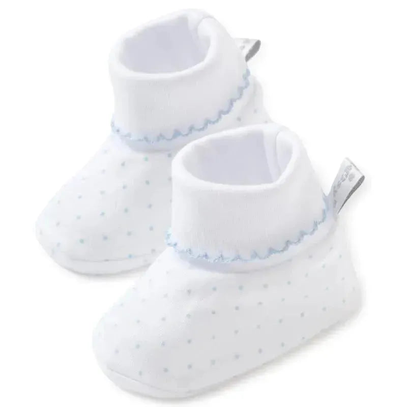 Kissy Kissy - Baby Boy Dots Print Booties, Light Blue Image 1