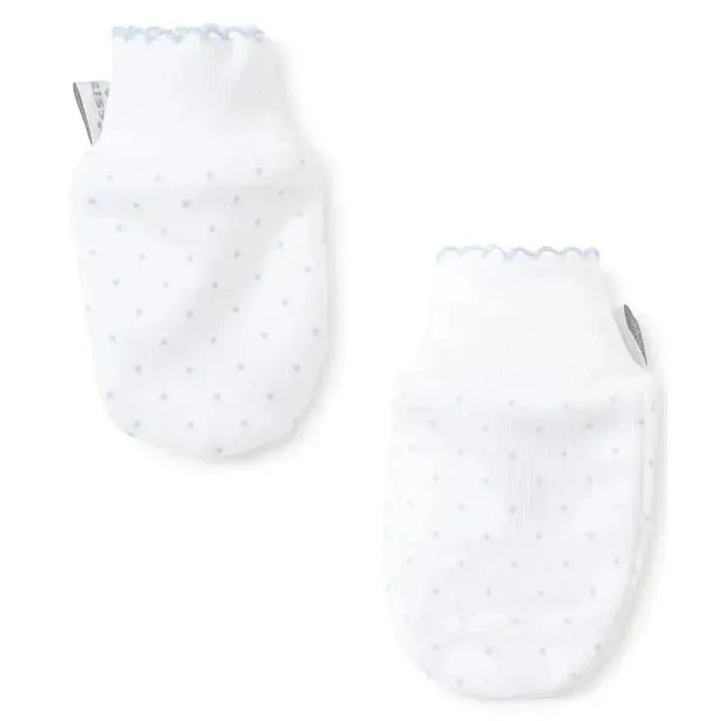 Kissy Kissy - Baby Boy Dots Print Mittens, White/Light Blue Image 1