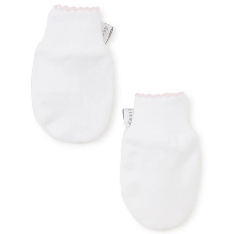 Kissy Kissy - Baby Boy Dots Print Mittens, White/Pink Image 1