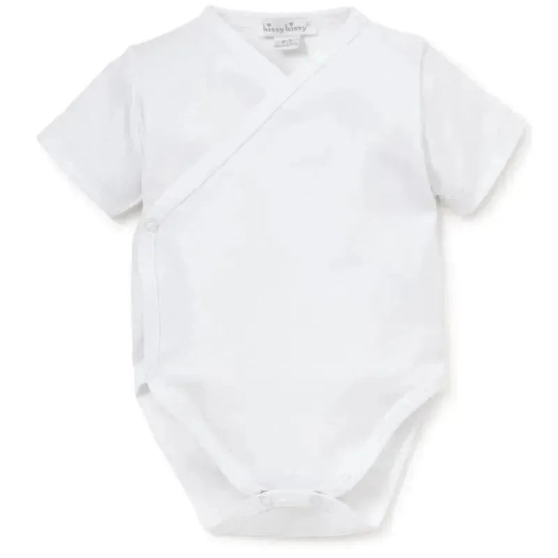 Kissy Kissy - Baby Basic Short Sleeve Cross Bodysuit, White Image 1