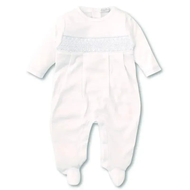 Kissy Kissy - Baby Boy Footie with Hand Smocking, White Image 1