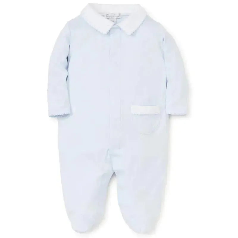 Kissy Kissy - Baby Boy New Beginnings Footie With Collar, Blue Image 1