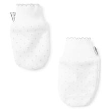 Kissy Kissy - Dots Print Mittens, White/Silver Image 1