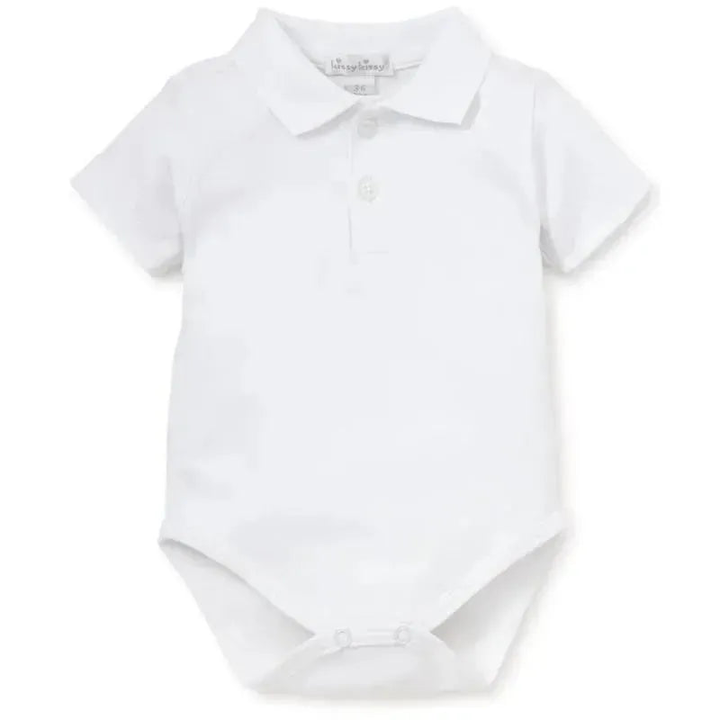 Kissy Kissy - Baby Boy Short Sleeve Bodysuit With Collar, White Image 1