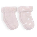 Kushies Baby - 2Pk Girl Blush Solid & Hearts Socks Terry, 3/6M Image 1