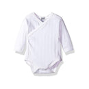 Kushies Baby Classics Side Wrap Long Sleeves Bodysuit White.