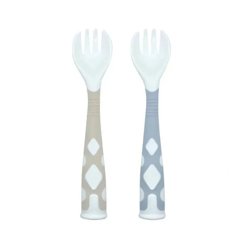 Kushies Baby - Silibend Forks, 2pack, Sand / Blue Image 1