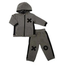 Kushies - Mini Ls Zip Hoodie & Pant Set Heather Grey.