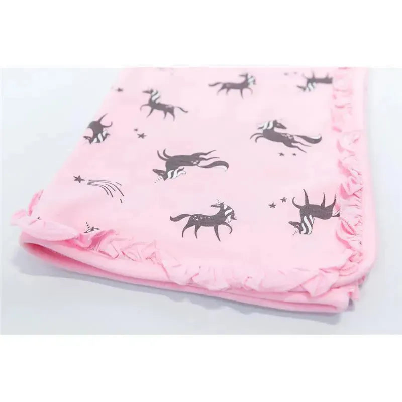 Kushies Pink Unicorn Baby Blanket Image 2