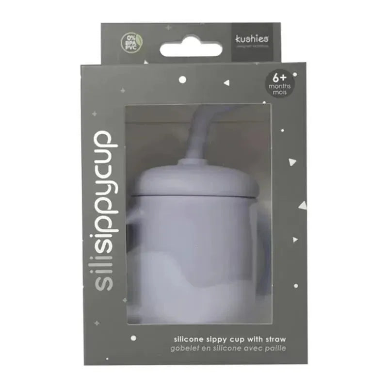 Kushies - Sili Sippy Cup + Straw Violet lilac Image 4