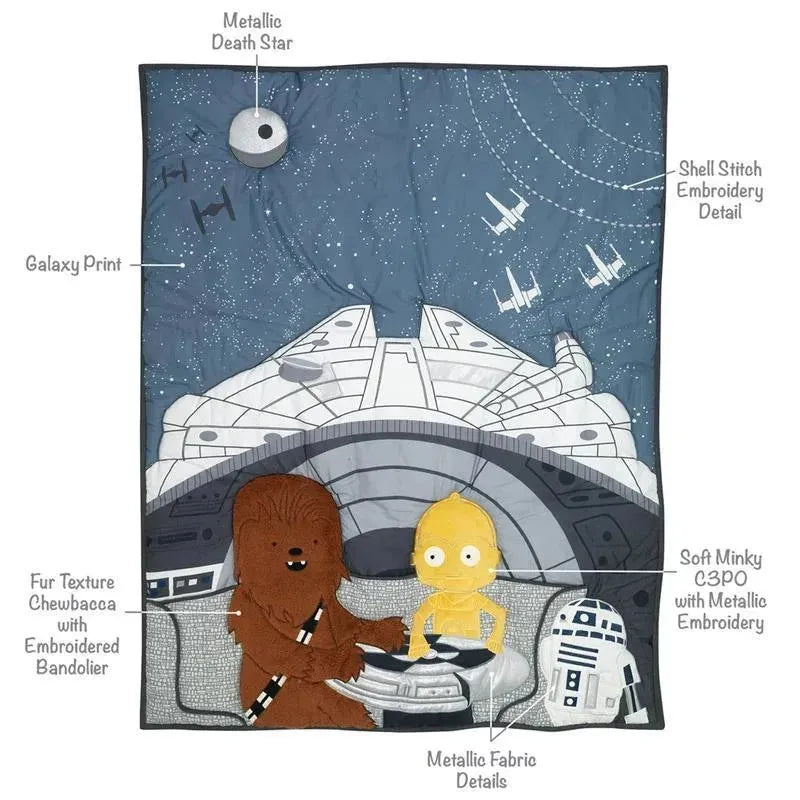 Lambs & Ivy - 3Pk Baby Bedding Set Stars Wars Millennium Falcon Image 6