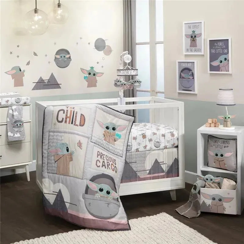 Lambs & Ivy - 3Pk Star Wars The Child Baby Yoda Baby Crib Bedding Set Image 1