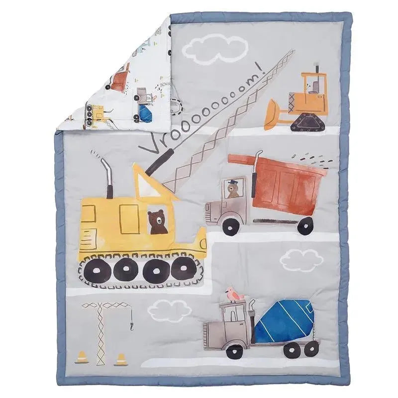 Lambs & Ivy - 3Pk Construction Zone Trucks Nursery Baby Crib Bedding Set Image 3