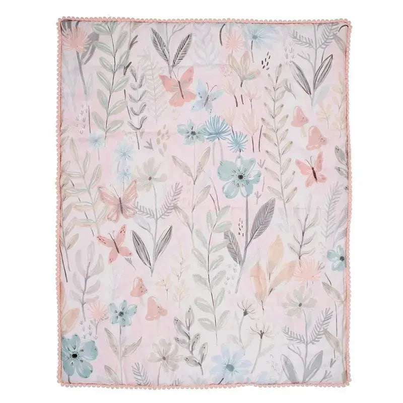 Lambs & Ivy - 3Pk Baby Blooms Pink Floral/Butterfly Baby Crib Bedding Set Image 4