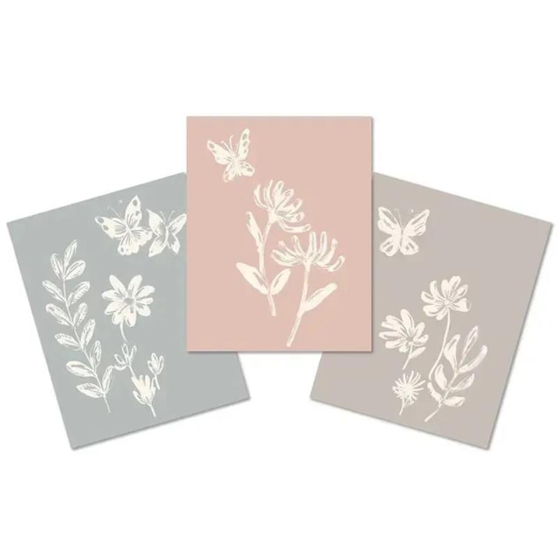 Lambs & Ivy - Baby Blooms 3Pk Floral Unframed Nursey/Child Wall Art 11” x 14” Image 1