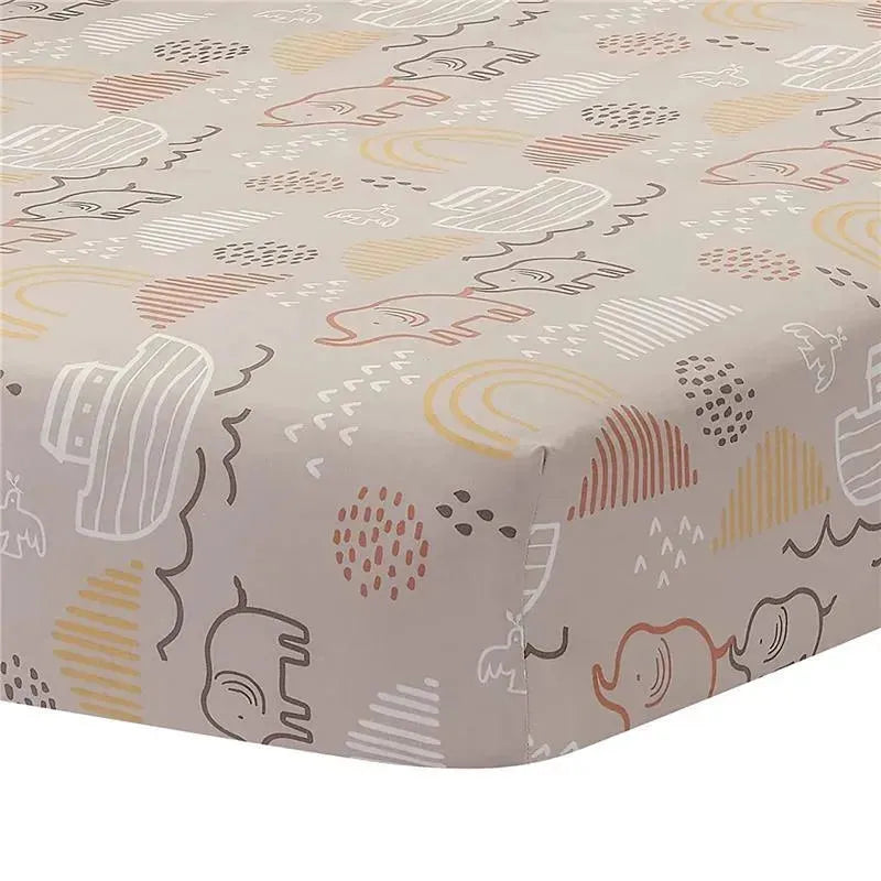 Lambs & Ivy Baby Noah Taupe Fitted Crib Sheet Image 1