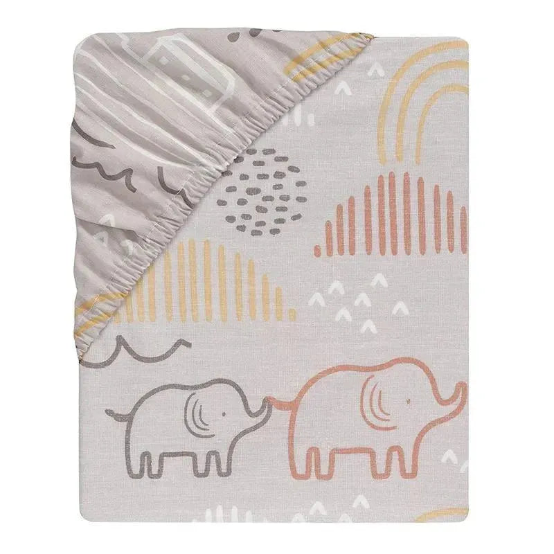 Lambs & Ivy Baby Noah Taupe Fitted Crib Sheet Image 3